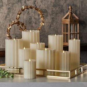 Seasonal Sutton Fluted Motion Flameless Candle 3 X 5 - White 2pk
